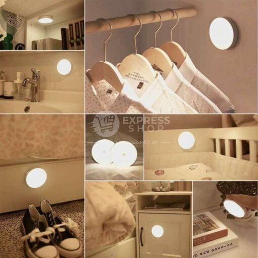 Lampe LED avec capteur de mouvement PIR Sans Fil Rechargeable pour chambre et escaliers
