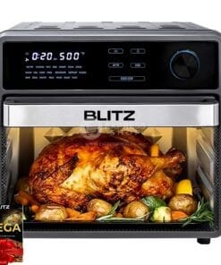 BLITZ® - MEGA 3en1 Air Fryer, Four et micro-ondes Grande capacité XXXL 3 étages avec 4 Accessoires et Puissance de 2600W (USA Quality)