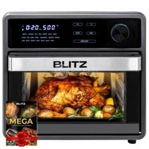 BLITZ - MEGA 3en1 Air Fryer , Four et micro-ondes 15 Litres Avec 22 Programmes Intelligents et Puissance de 2600W (USA Quality)