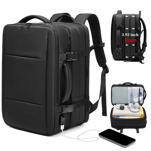 – Sac À Dos De Voyage 40L Professionnel Étanche Avec Chargement USB