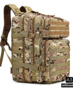 Atlas – Sac À Dos Tactiques Militaire Avec Grande Capacité 50L Et Absorption Des Chocs