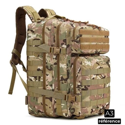 Atlas – Sac À Dos Tactiques Militaire Avec Grande Capacité 50L Et Absorption Des Chocs