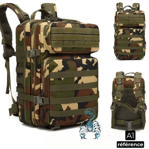 Atlas – Sac À Dos Tactiques Militaire Avec Grande Capacité 50L Et Absorption Des Chocs