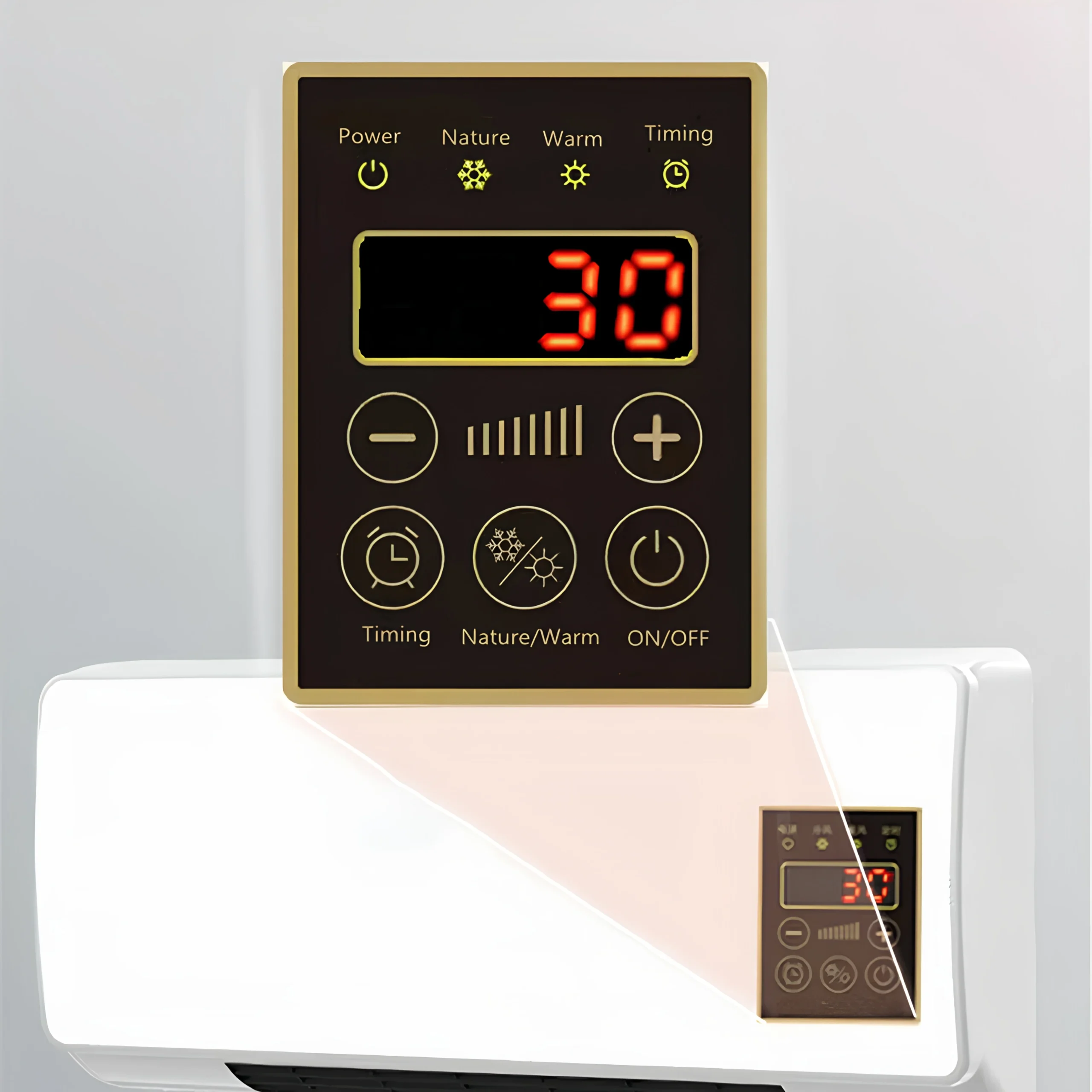 2en1 Climatisseur & chauffage  Froid/Chaud Mural Portable Intelligent Avec Télécommande Et Ecran tactile 2000W (USA Quality)