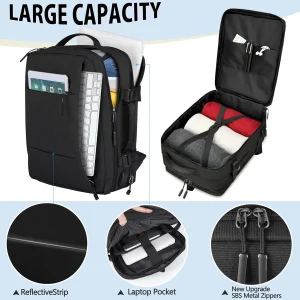 Agon BearBags® – Sac À Dos De Voyage 45L Professionnel Étanche Et Extensible Avec Chargement USB
