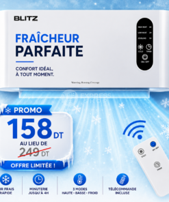 Blitz - 2en1 mini climatiseur froid chaud Mural Portable Intelligent Télécommande Et Ecran tactile Étanche