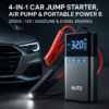 Blitz® - 4En1 Démarreur de voiture, Pompe à Air Boîte 2000 A 12 V chargeur portable LED essence diesel