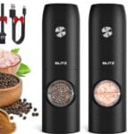 Blitz® - 5en1 Moulin à Épices Électrique Multifonction Rechargeable avec Lumière LED (2 pcs)