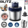Blitz - 4 En 1 Hachoir Électrique Multifonction avec 2 Bols en Acier Inoxydable et éplucheur ail