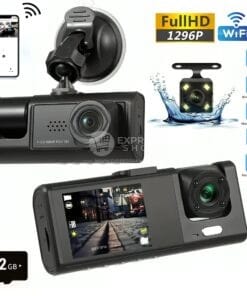 3en1 BlackVue™ X3 RoadGuard 360 Pro FHD 1296P 3 DashCam wifi controle distance carte memoire inclus