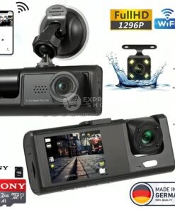 3en1 BlackVue™ X3 RoadGuard 360 Pro FHD 1296P 3 DashCam wifi controle distance  avec carte memoire