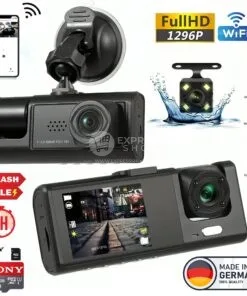3en1 BlackVue™ X3 RoadGuard 360 Pro FHD 1296P 3 DashCam wifi controle distance  avec carte memoire