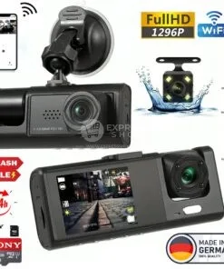 3en1 BlackVue™ X3 RoadGuard 360 Pro FHD 1296P 3 DashCam wifi controle distance  avec carte memoire