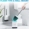 3en1 Brosse de Toilette en Silicone avec Support Mural Hygiénique et Moderne