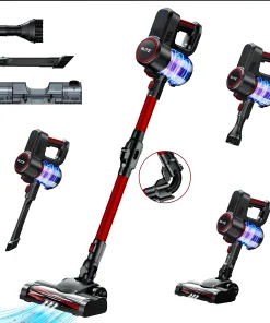 Blitz® - 5 En 1 Aspirateur Balai Sans Fil Puissant 30Kpa Léger Et Silencieux Avec Eclairage LED