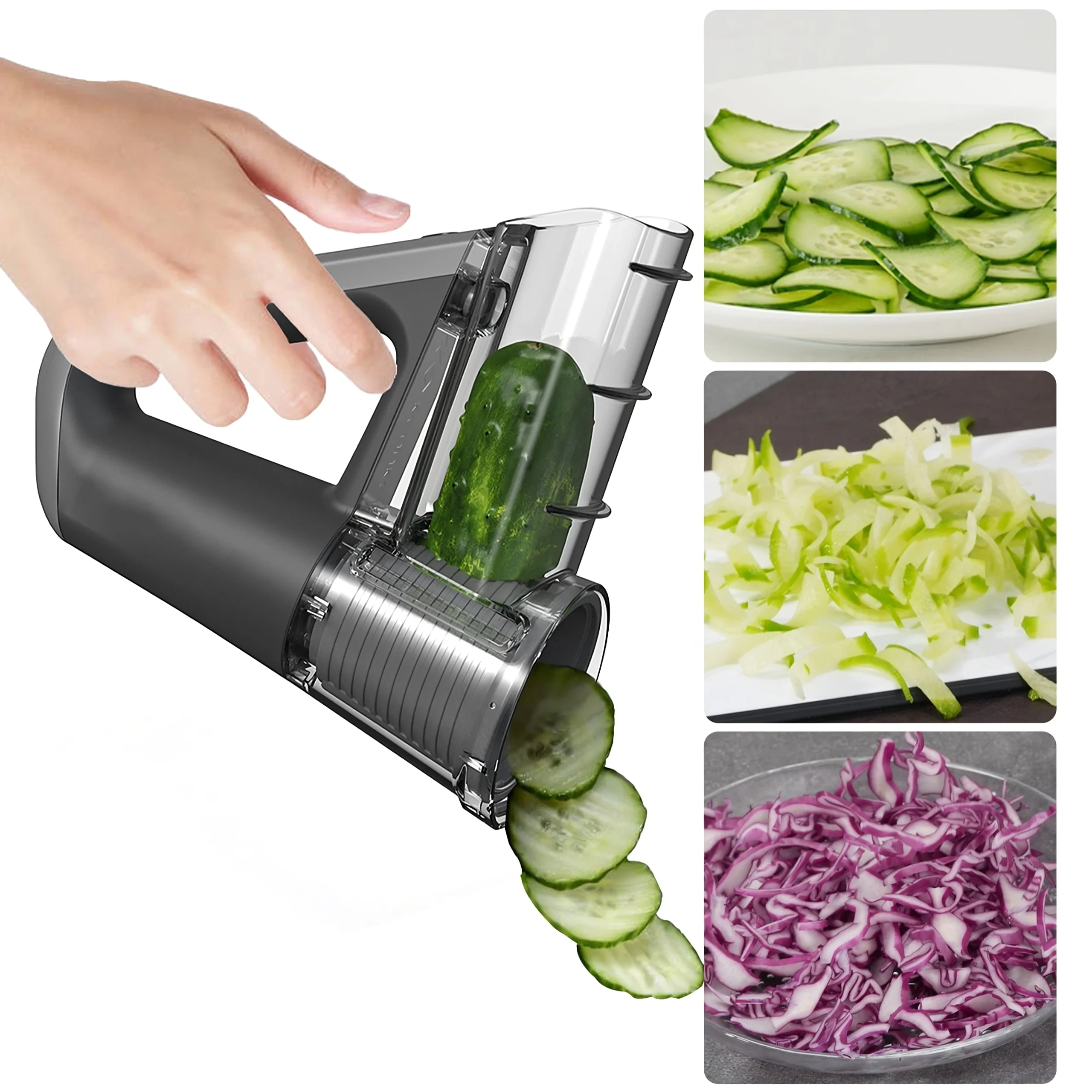 Blitz® - 4 En 1 Râpe Et Trancheuse Électrique Sans Fil Rechargeable Et Compact Pour Cuisine Rapide