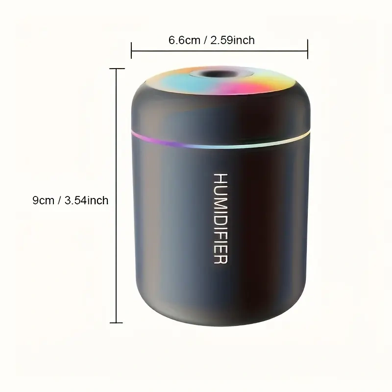 2 En 1 Humidificateur d'Air Et Diffuseur d'Arômes Huiles Essentielles 180ml Avec Lumière LED Pour Maison Et Voiture