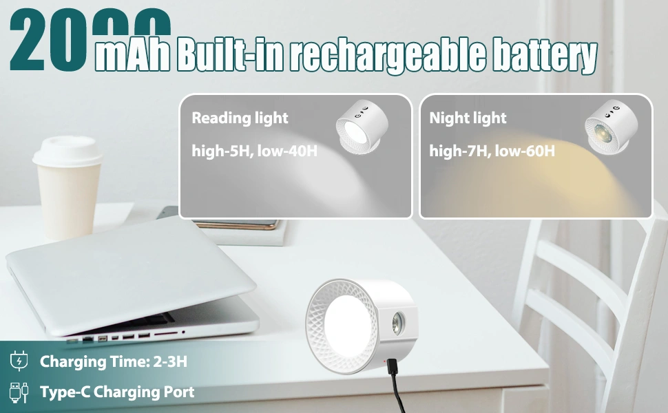 Applique LED Murale Sans Fil Rechargeable Avec Télécommande – Éclairage Tactile & Pivotant 360°