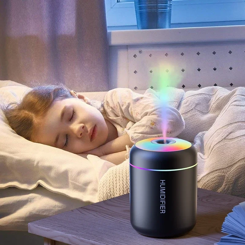 2 En 1 Humidificateur d'Air Et Diffuseur d'Arômes Huiles Essentielles 180ml Avec Lumière LED Pour Maison Et Voiture
