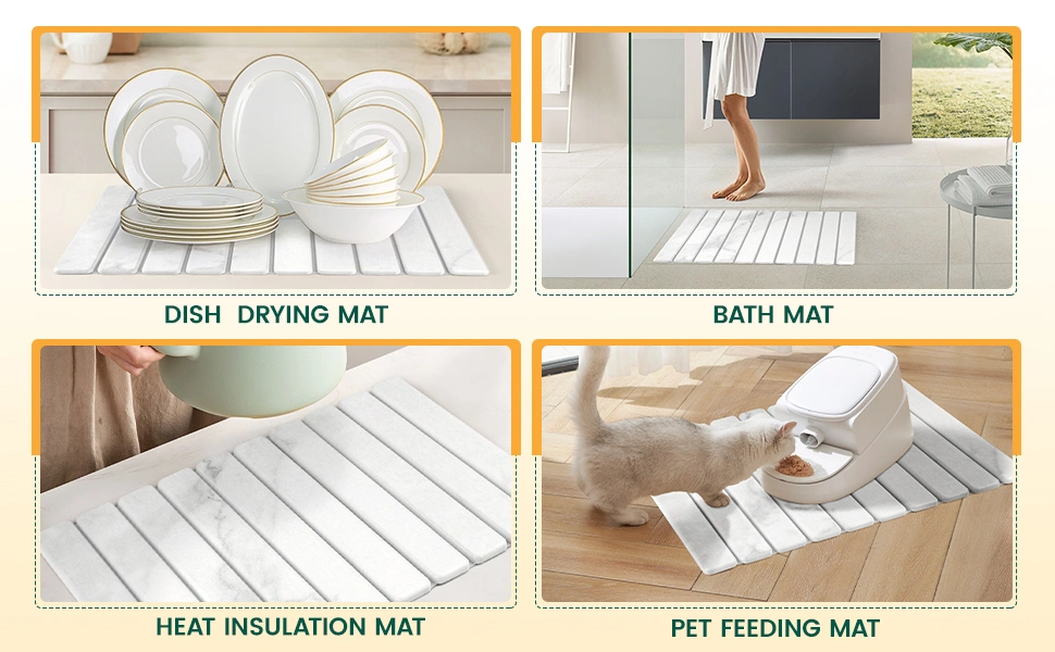 Tapis Égouttoir Vaisselle Absorbant Antidérapant - Séchage Rapide & Lavable Pour Cuisine