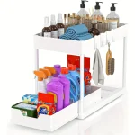 Organisateur Sous Évier 2 Niveaux Avec Tiroirs Coulissants – Rangement Cuisine & Salle De Bain Multifonction