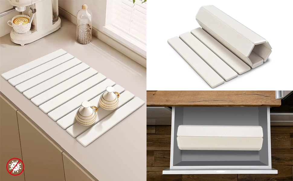 Tapis Égouttoir Vaisselle Absorbant Antidérapant - Séchage Rapide & Lavable Pour Cuisine