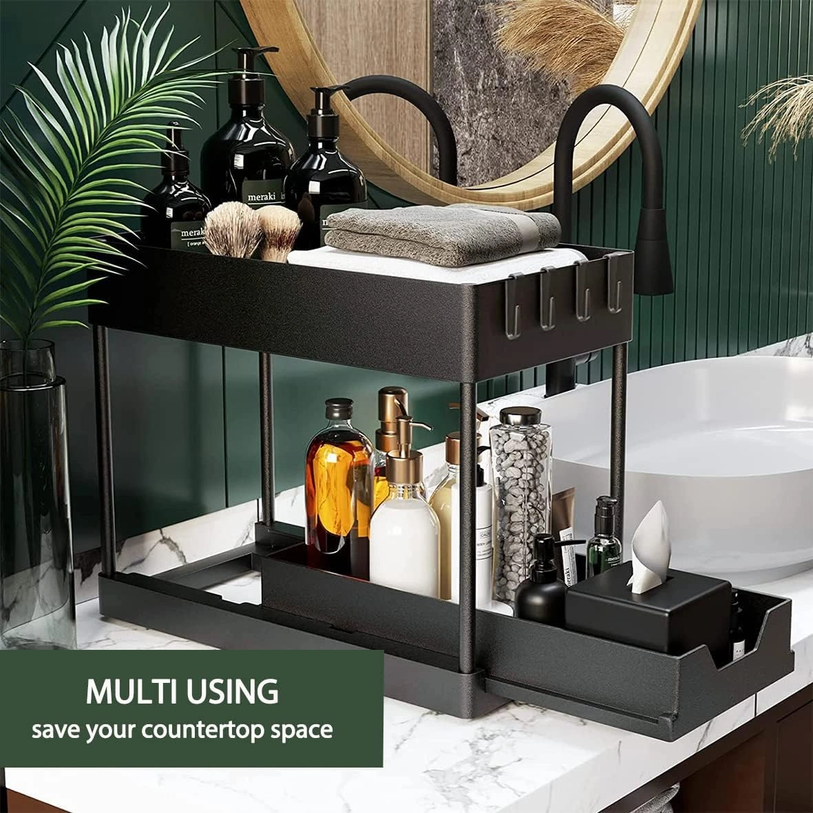 Organisateur Sous Évier 2 Niveaux Avec Tiroirs Coulissants – Rangement Cuisine & Salle De Bain Multifonction