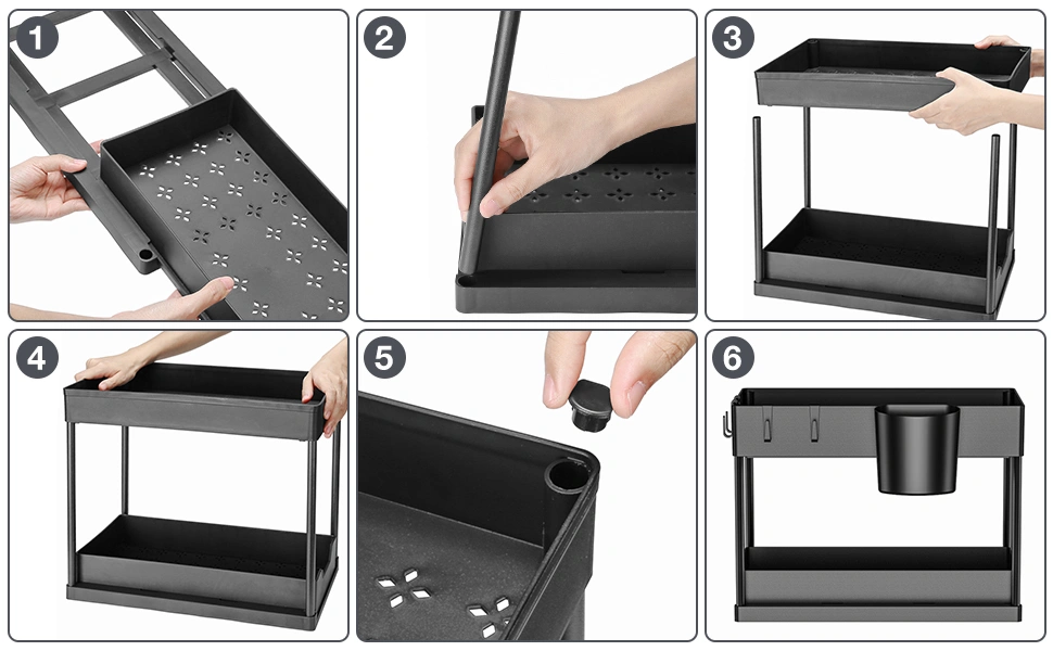 Organisateur Sous Évier 2 Niveaux Avec Tiroirs Coulissants – Rangement Cuisine & Salle De Bain Multifonction