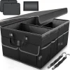 Organiseur Coffre Voiture Multifonction Pliable et Renforcé Pour Rangement Robuste Avec Poignées & Poches