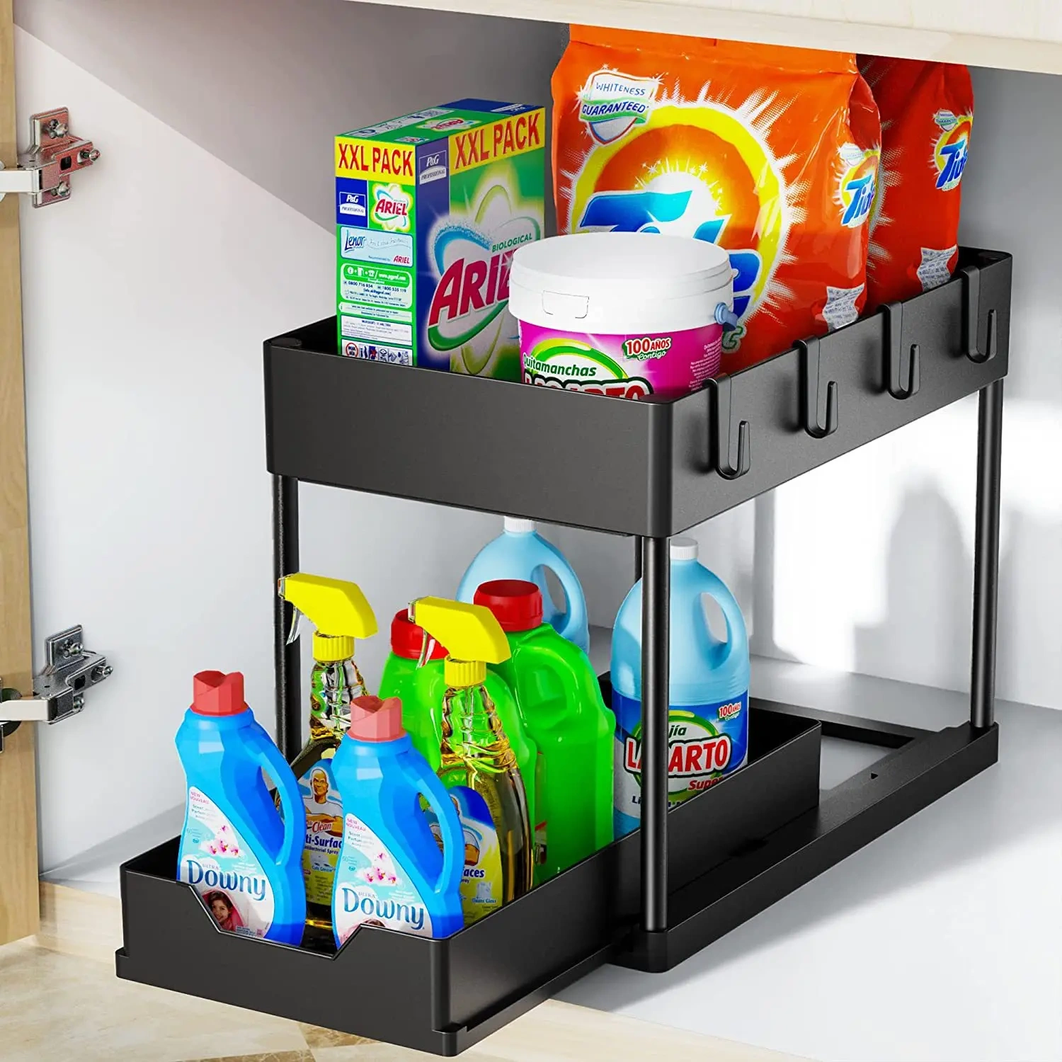 Organisateur Sous Évier 2 Niveaux Avec Tiroirs Coulissants – Rangement Cuisine & Salle De Bain Multifonction