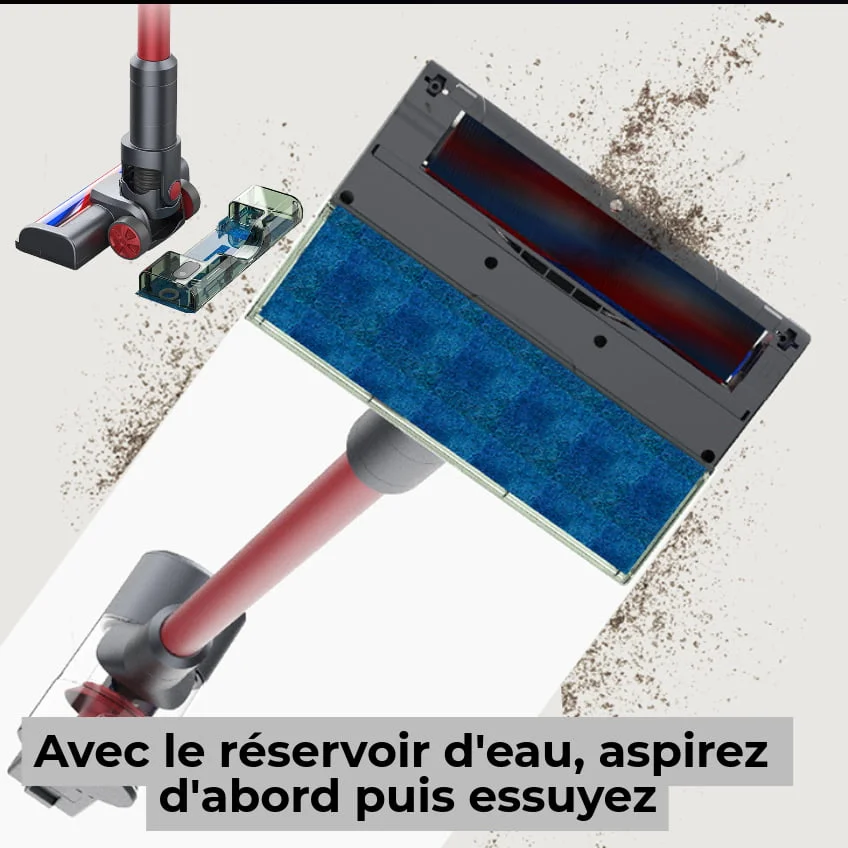 Blitz® 5-en-1 Aspirateur Sec & Eau Sans Fil – 1500 W Puissant, Léger, Silencieux avec Détecteur de Microbes