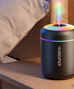 2 En 1 Humidificateur d'Air Et Diffuseur d'Arômes Huiles Essentielles 180ml Avec Lumière LED Pour Maison Et Voiture