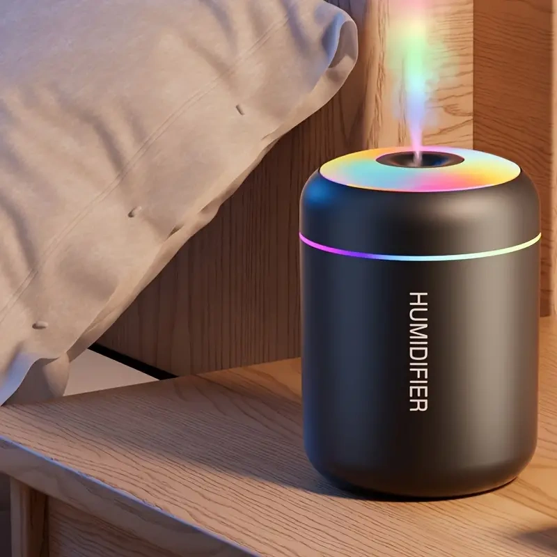 2 En 1 Humidificateur d'Air Et Diffuseur d'Arômes Huiles Essentielles 180ml Avec Lumière LED Pour Maison Et Voiture