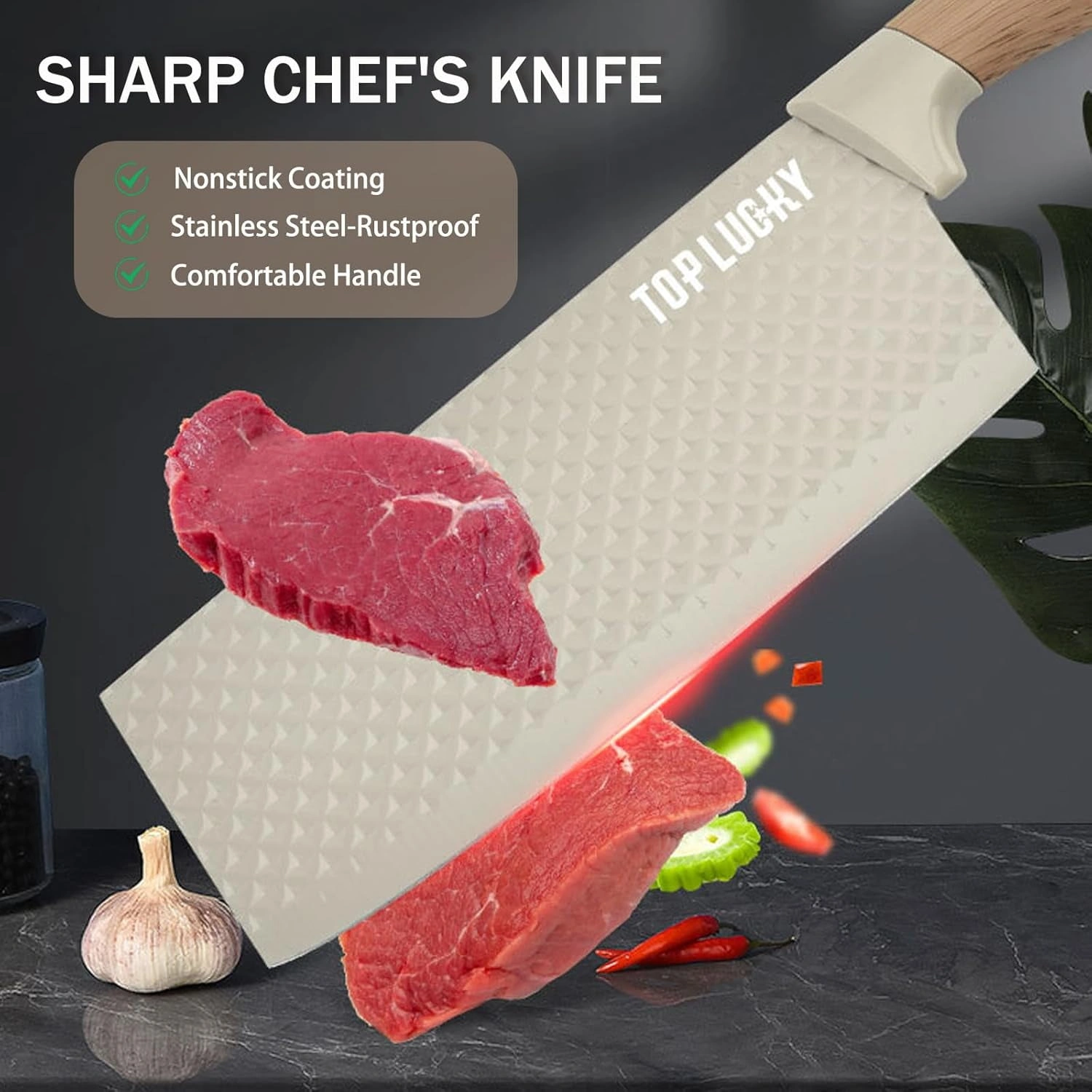 Set de 5 Couteaux de Cuisine en Acier Inoxydable avec Support | Lames Anti-Rouille Ultra-Tranchantes