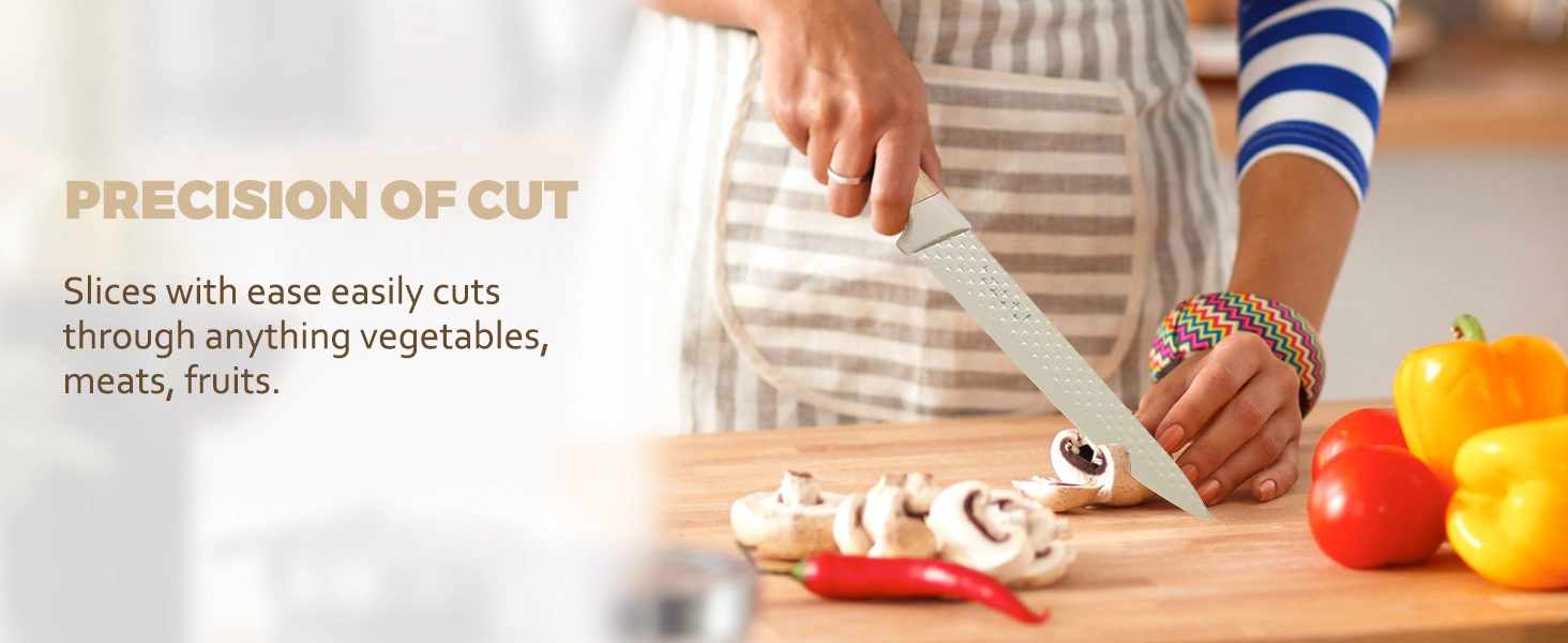Set de 5 Couteaux de Cuisine en Acier Inoxydable avec Support | Lames Anti-Rouille Ultra-Tranchantes pour Maison et Restaurant
