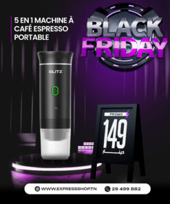 Blitz® - 5 En 1 Machine à Café Espresso Portable Et Rechargeable Avec Chauffage Intégré²