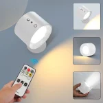 Applique LED Murale Sans Fil Rechargeable Avec Télécommande – Éclairage Tactile & Pivotant 360°