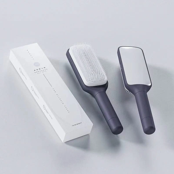 Brosse Cheveux Auto-Nettoyante Rotative - Anti-nœuds & Anti-statique Idéale Pour Tous Types De Cheveux