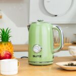 Blitz® - Bouilloire Électrique Rétro En Acier Inoxydable À Ébullition Rapide De 2200 W Et Capacité De 1,7L