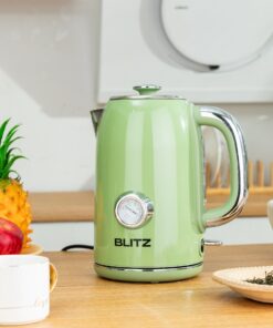 Blitz® - Bouilloire Électrique Rétro En Acier Inoxydable À Ébullition Rapide De 2200 W Et Capacité De 1,7L (Vert Vintage)