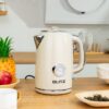 Blitz® - Bouilloire Électrique Rétro En Acier Inoxydable À Ébullition Rapide De 2200 W Et Capacité De 1,7L (Crème Vintage)