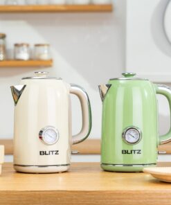 Blitz® - Bouilloire Électrique Rétro En Acier Inoxydable À Ébullition Rapide De 2200 W Et Capacité De 1,7L