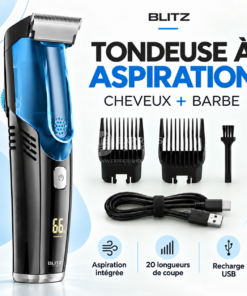Blitz® - Rasoir & Tondeuse sans fil Aspiration Intégrée Rechargeable Étanche