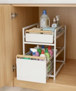 BNBR-15F -6en1 Étagère sous évier acier inoxydable rangement cuisine salle de bain