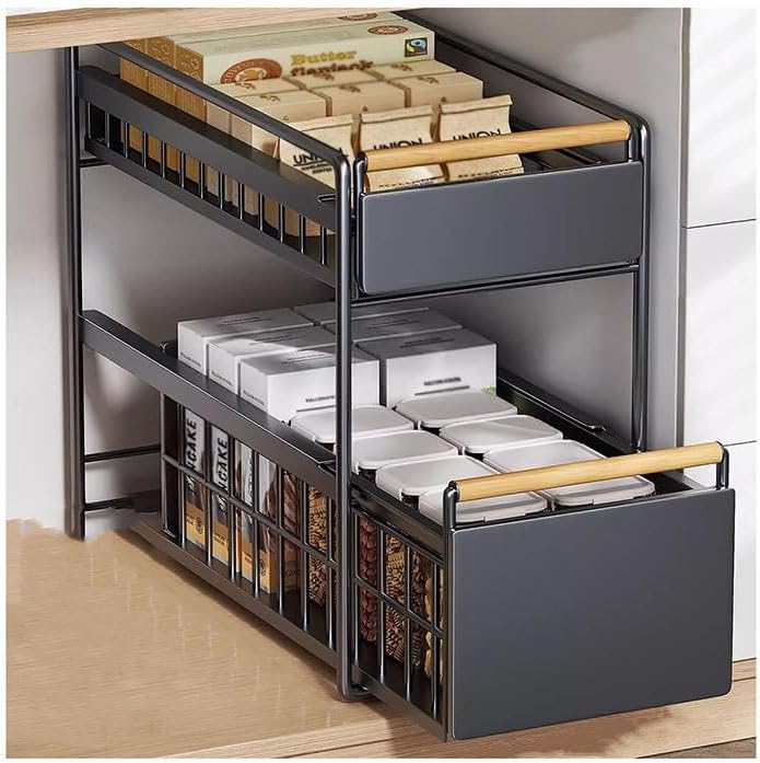 BNBR-15F -6en1 Étagère sous évier acier inoxydable rangement cuisine salle de bain