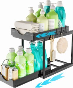 Organisateur Sous Évier 2 Niveaux Avec Tiroirs Coulissants – Rangement Cuisine & Salle De Bain Multifonction³