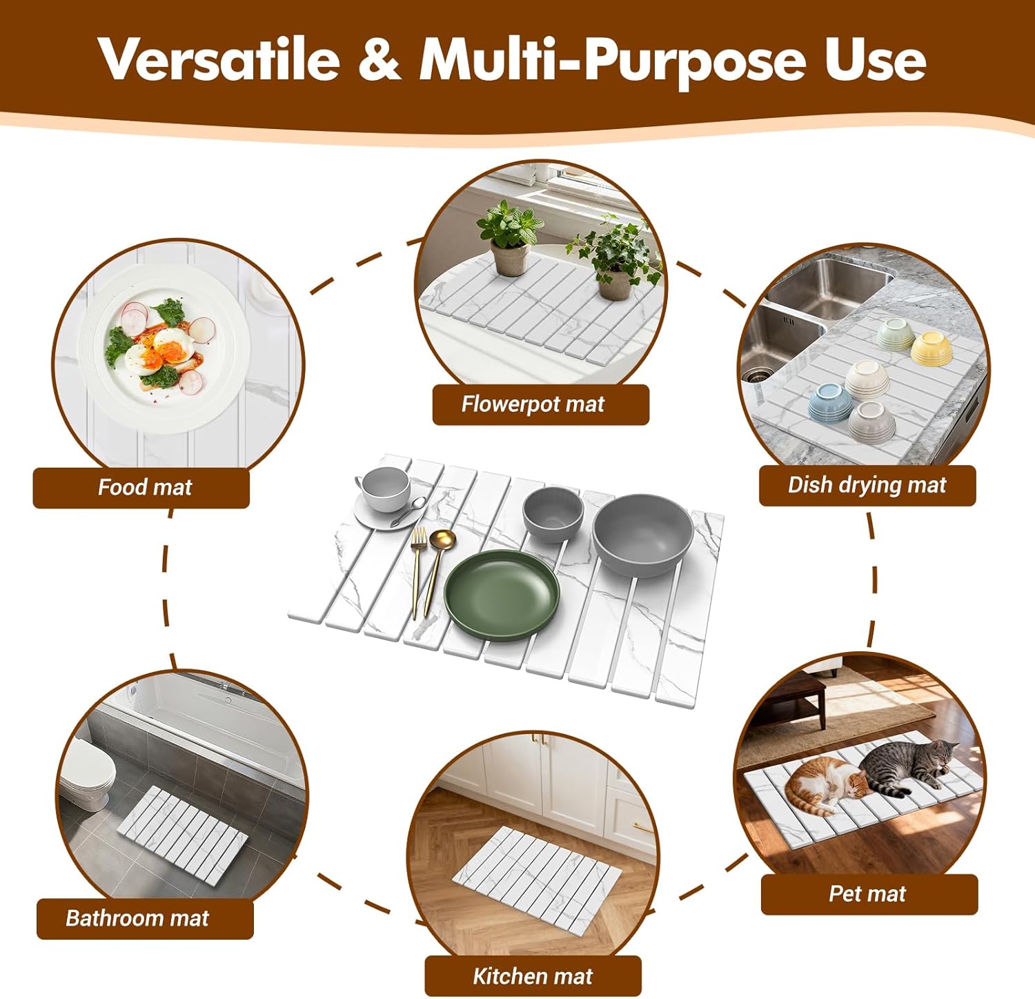 2en1 Tapis Égouttoir Vaisselle Absorbant Antidérapant - Séchage Rapide & Lavable Pour Cuisine