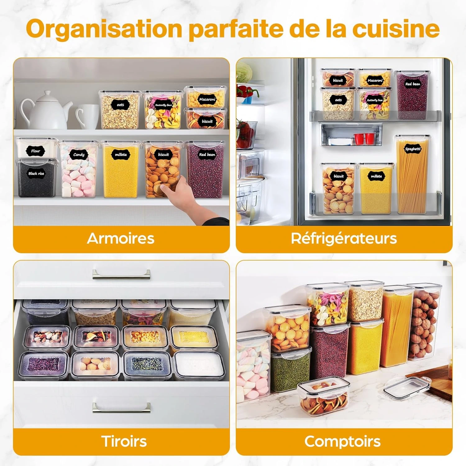 Blitz® – Ensemble de 24 Boîtes De Conservation Hermétiques Alimentaires Sans BPA Pour Un Rangement Idéal Blitz® – Ensemble de 24 Boîtes De Conservation Hermétiques Alimentaires Sans BPA Pour Un Rangement Idéal