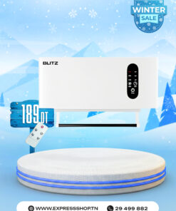 Blitz® - Chauffage Électrique Mural Multifonction 2000W Maison Salle de Bain Étanche avec telecommande