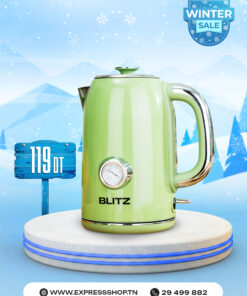 Blitz® - Bouilloire Électrique Rétro En Acier Inoxydable À Ébullition Rapide De 2200 W Et Capacité De 1,7L (Vert Vintage)